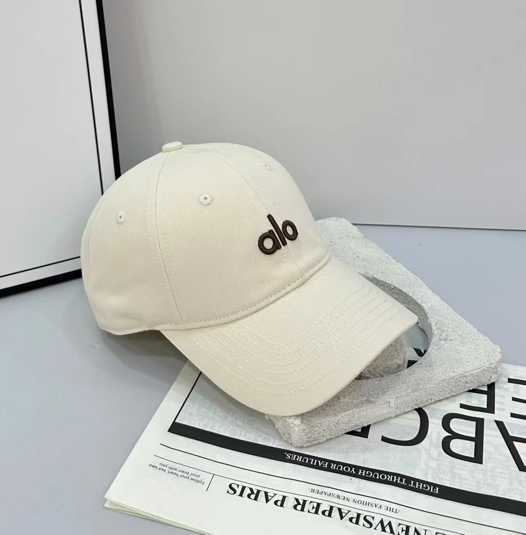 alo帽子时尚显脸小潮流鸭舌帽百搭白色休闲帽米色夏季防晒太阳帽