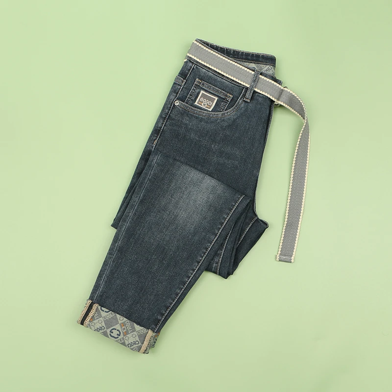 高端潮牌牛仔裤男宽松小脚微哈2025新款秋季弹力休闲裤子男秋冬款