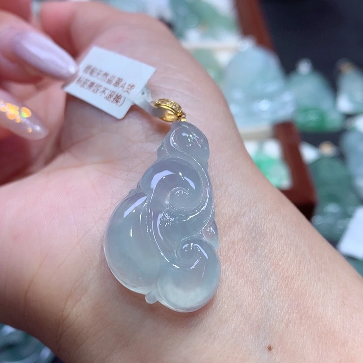 吊坠(不含链)18K金镶嵌翡翠翡翠