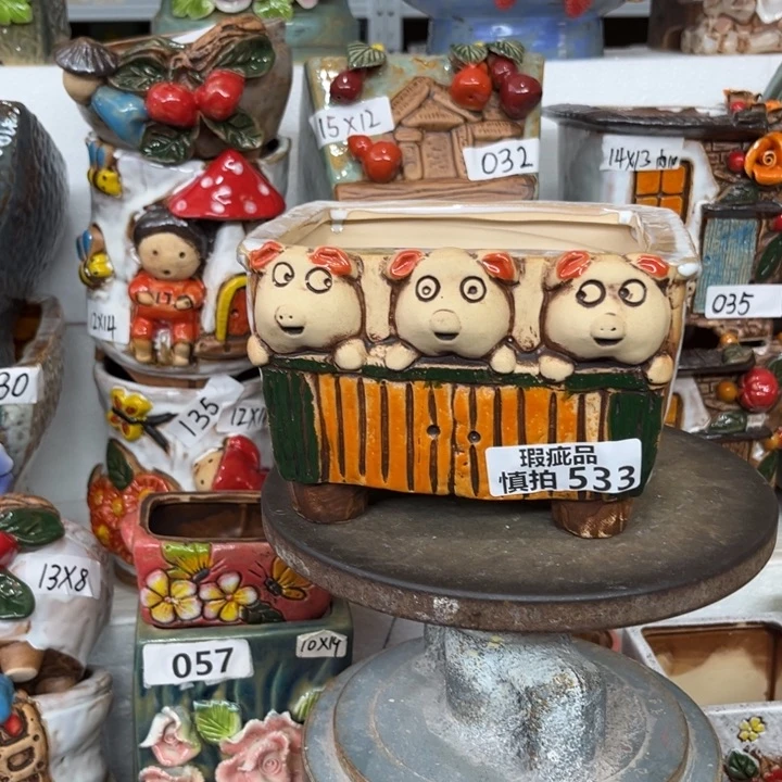 紫砂花盆粗陶材质多肉花盆533