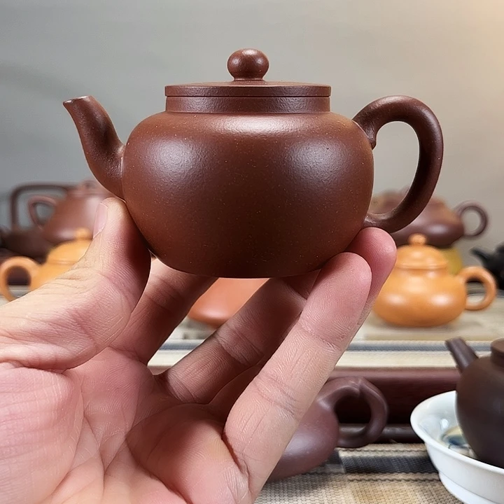 茶壶紫砂半手工平盖莲子