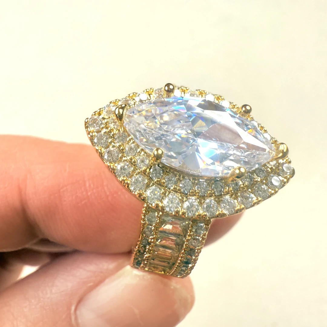 铜合金仿水晶戒指 新款时尚ياقۇت ئۈزۈك