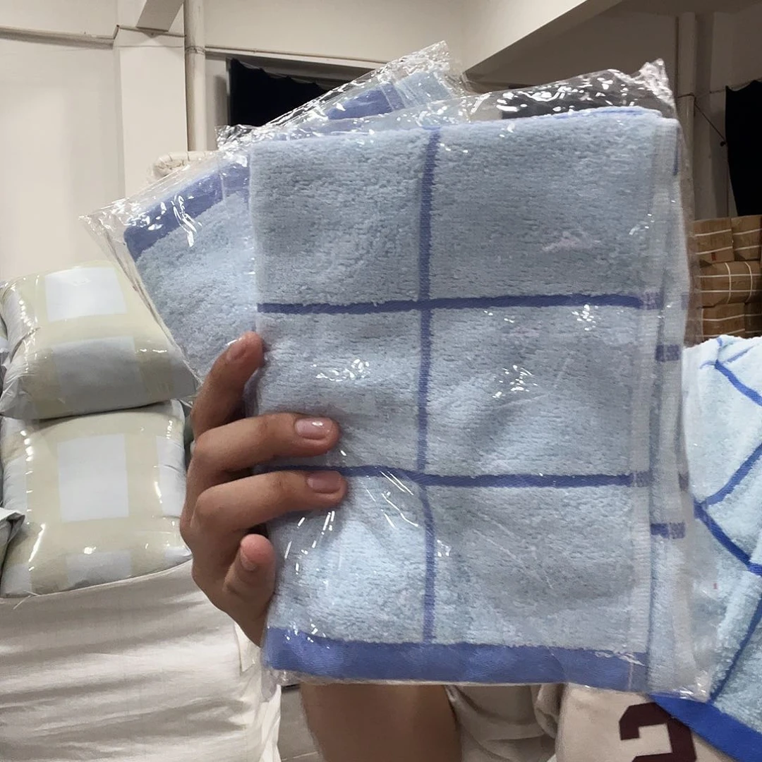蓝色毛巾x2发两条