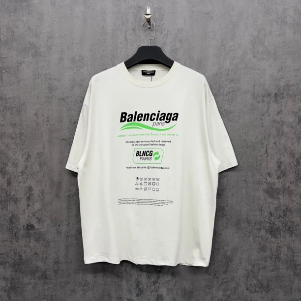 未使用 Balenciaga/巴黎世家 前后可乐Logo短袖/ZK159/M宽松