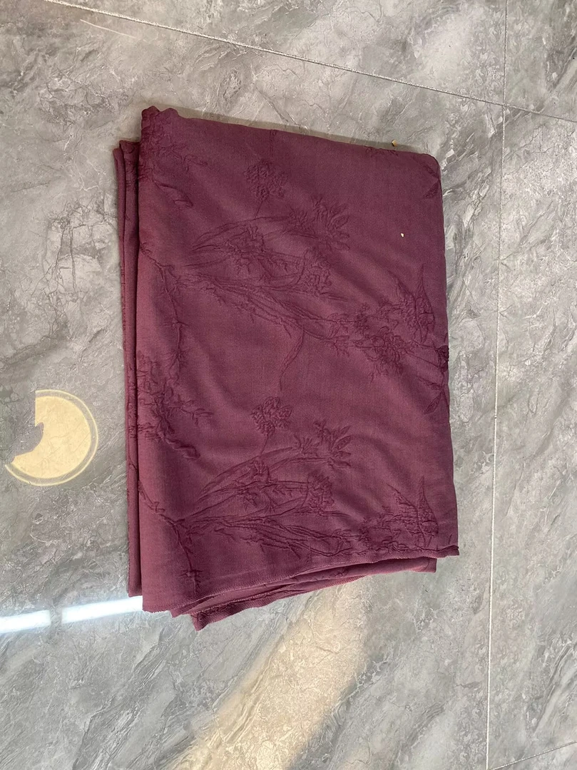 秋冬新款高品质针织面料立体浮雕提花香芋紫色一剪梅柔软舒服