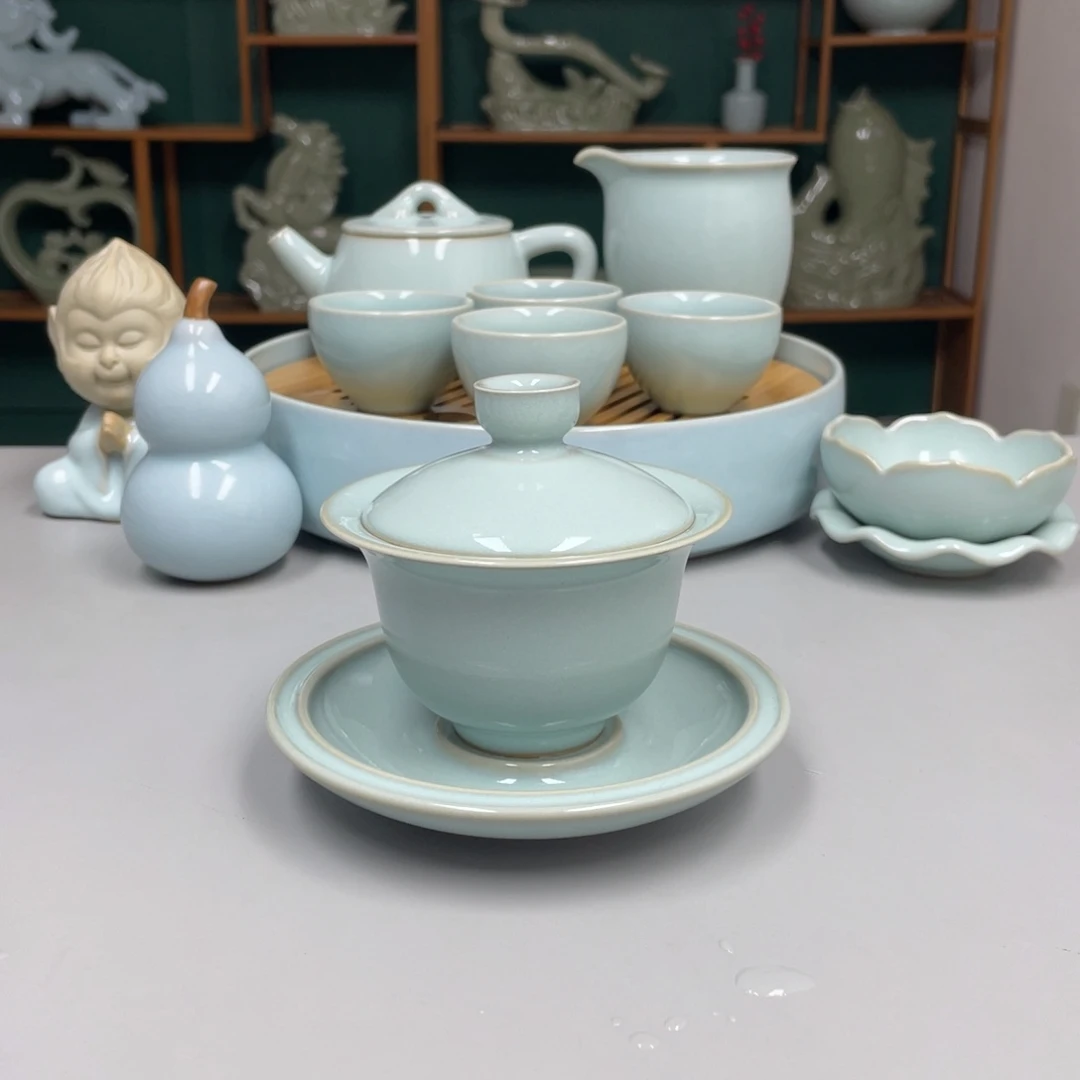 瓷赵琳老师玉兰盖碗带礼盒
