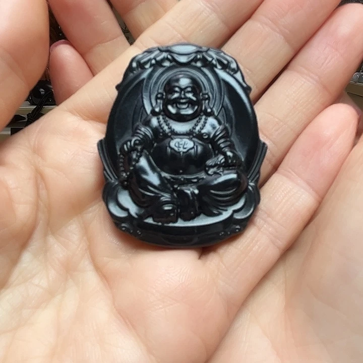 和田玉（墨玉）未镶嵌颈饰小佛公