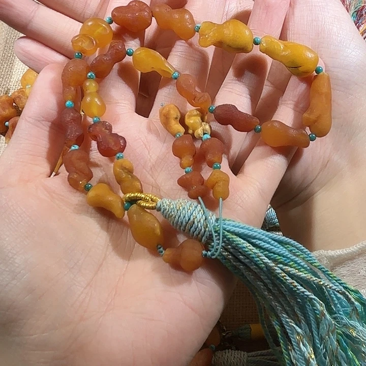 琥珀未镶嵌手链蜜蜡海漂手持