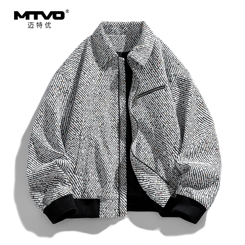 休闲翻领夹克2025年秋季新款男款美式潮牌高街时尚百搭夹克外套