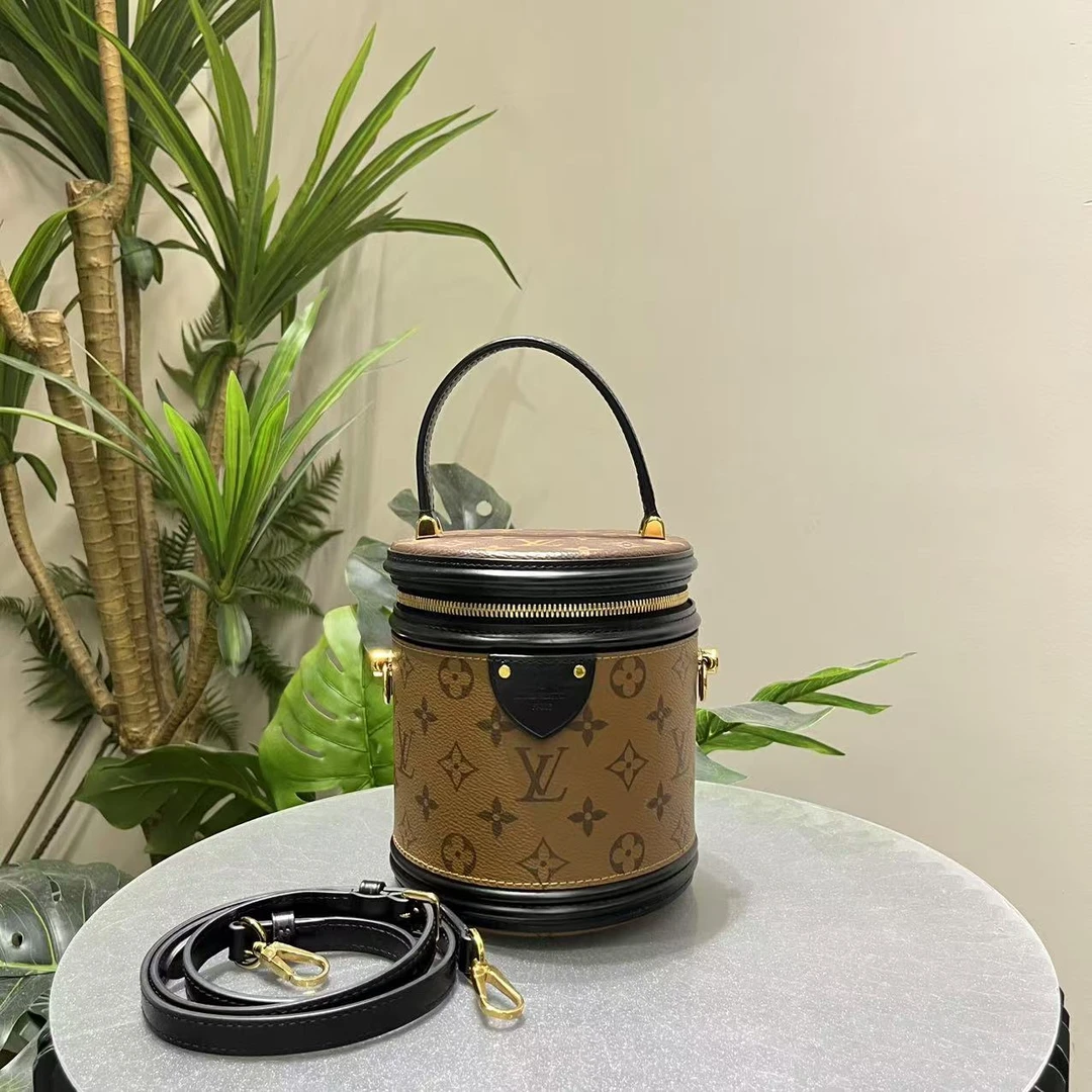 95新 LouisVuitton/路易威登 W老花发财桶芯片款单肩包56736763