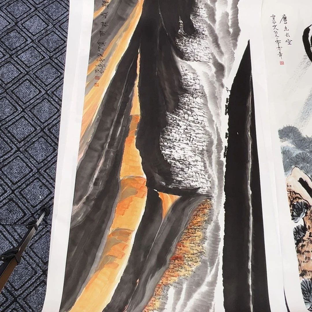 听***竹国画贾永思老师四尺山水奇