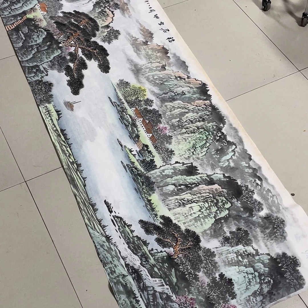 好***伴国画小六尺画芯 捡漏