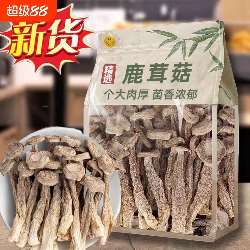 鹿茸菇干货高山种植50克*4袋炒菜炖汤煲汤肉厚完整脆嫩当季新菇
