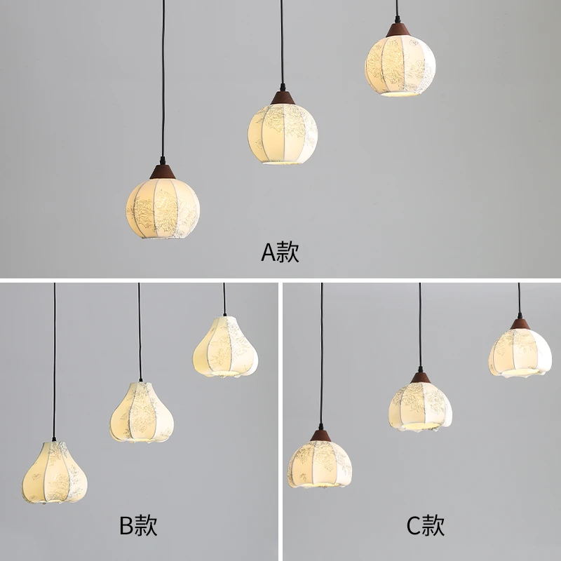 复古中古风床头小吊灯法式侘寂风南洋高级感胡桃木餐厅吧台吊线灯