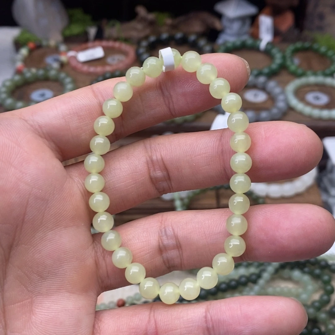 和田玉未镶嵌手链卡6冰蜂蜜水