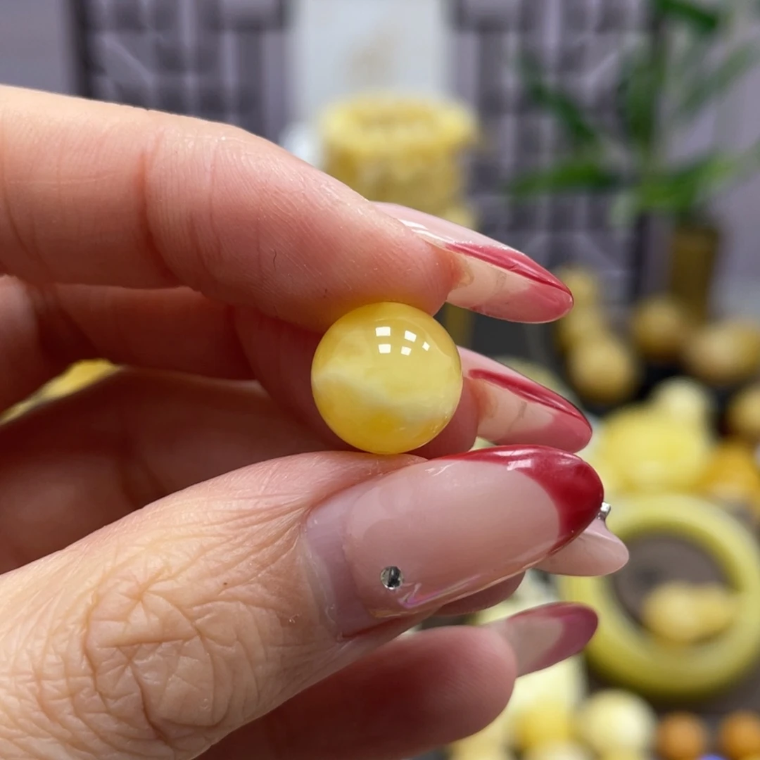 蜜蜡裸石未镶嵌10.8mm圆珠