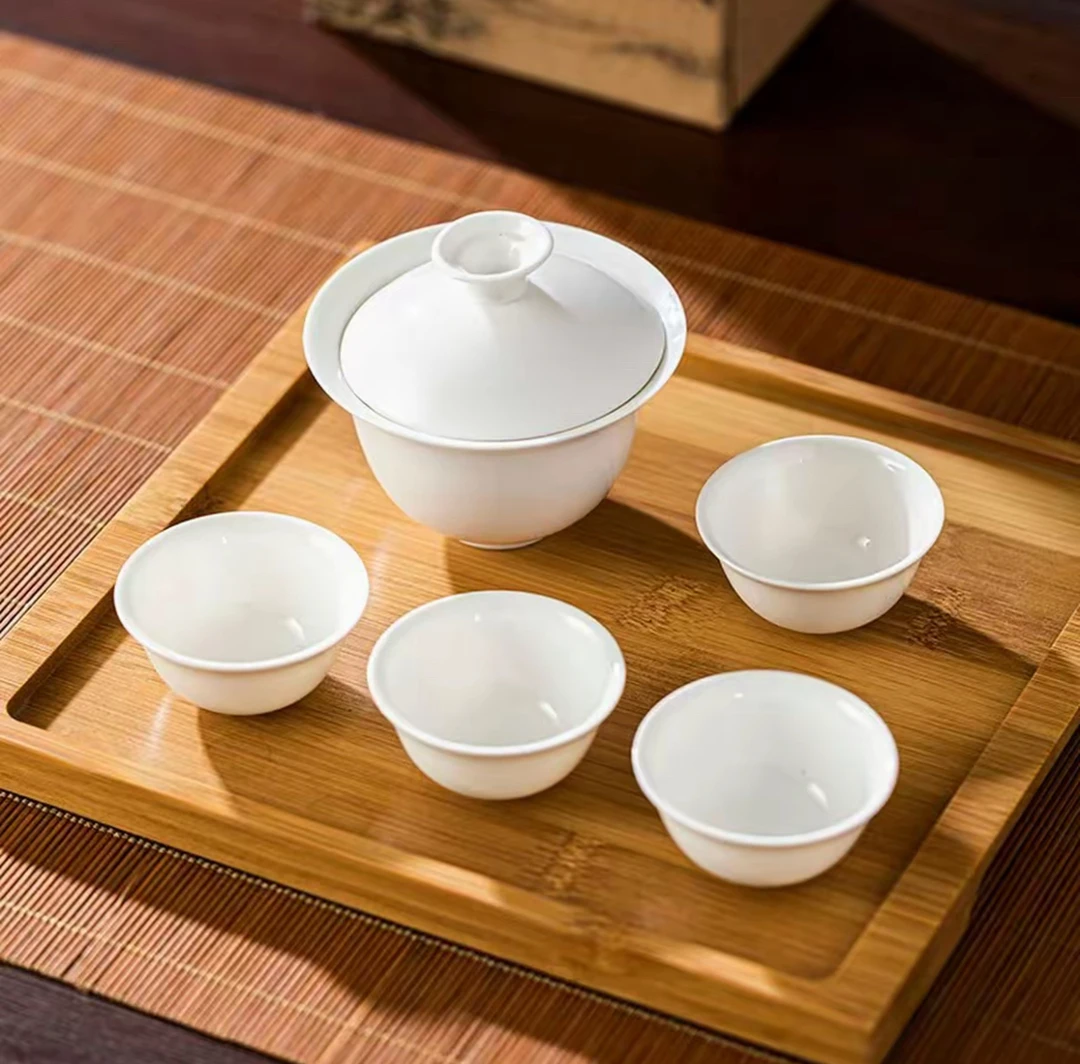 【超级马莉】高温瓷超白盖碗潮汕功夫茶具茶碗可定制泡茶功夫茶具