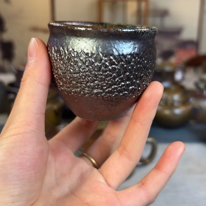 壶剩*柴烧紫砂暴烈杯