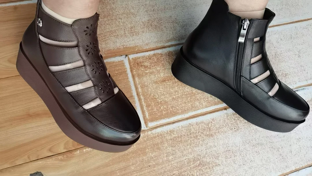 鞋子夏季时尚民族风复古松糕厚底轻便凉靴春夏新款