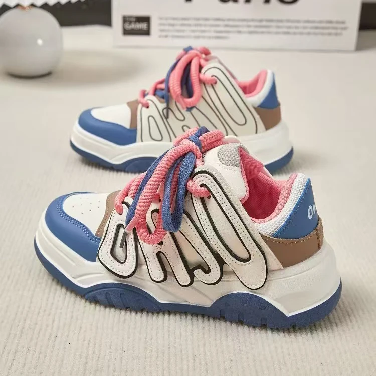 B680 百搭时尚板鞋2024新款秋季厚底增高百搭潮酷学生板鞋子女鞋