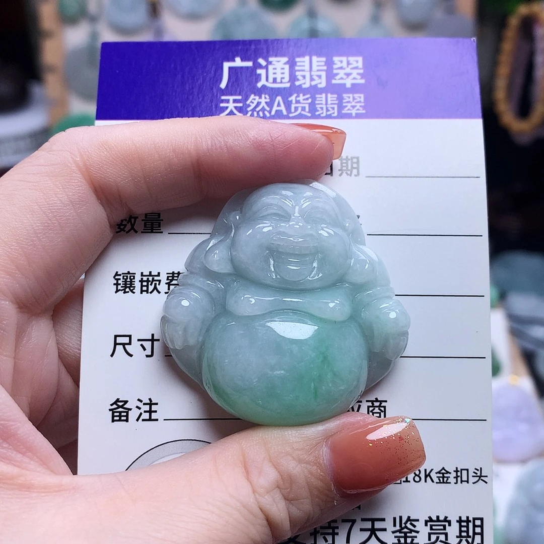 翡翠未镶嵌颈饰佛公12