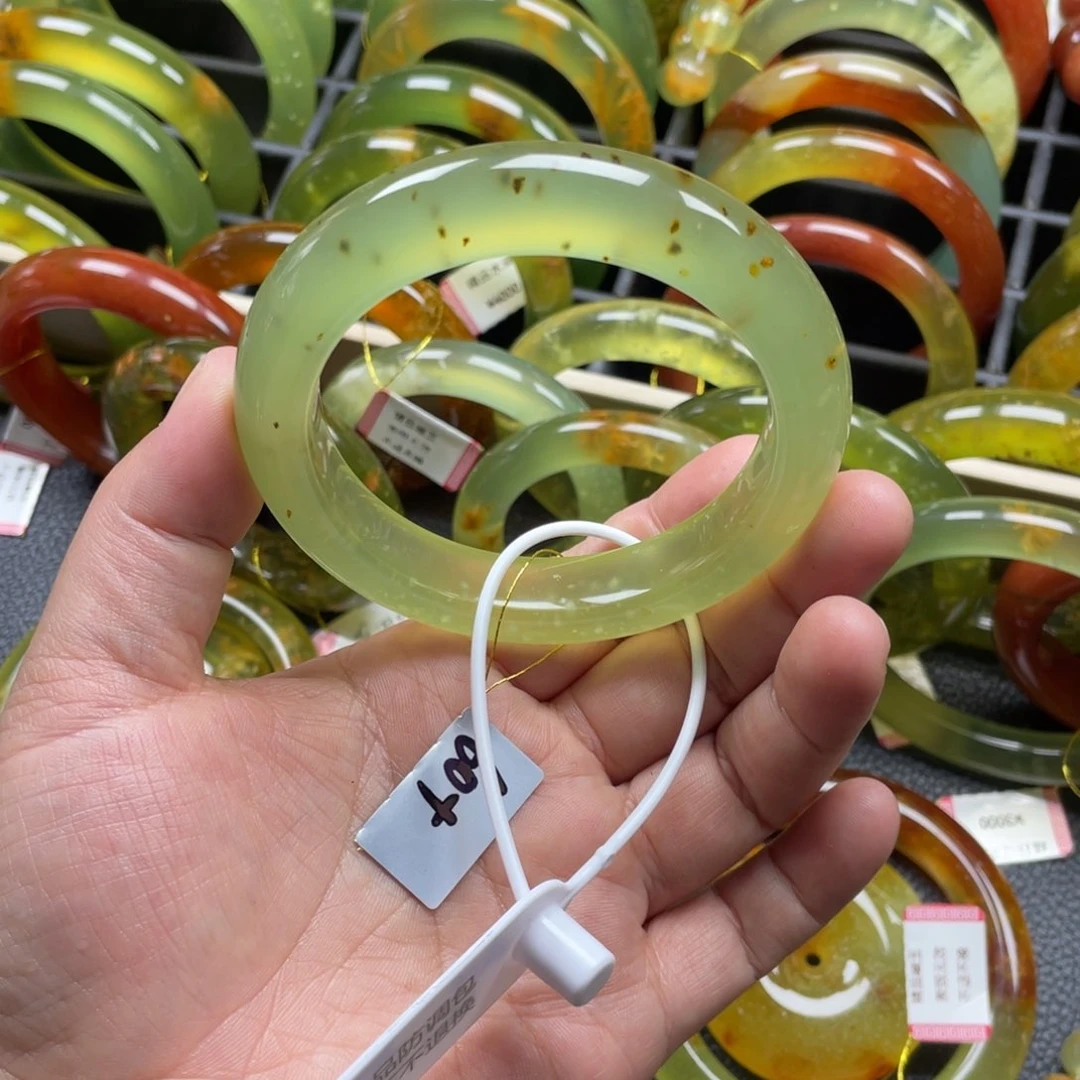 未镶嵌蛇纹石玉手镯有裂手镯特价不退不换