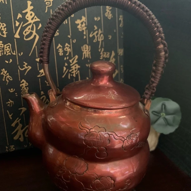 66号纯手工提梁葫芦烧水壶镜面烤色全手工