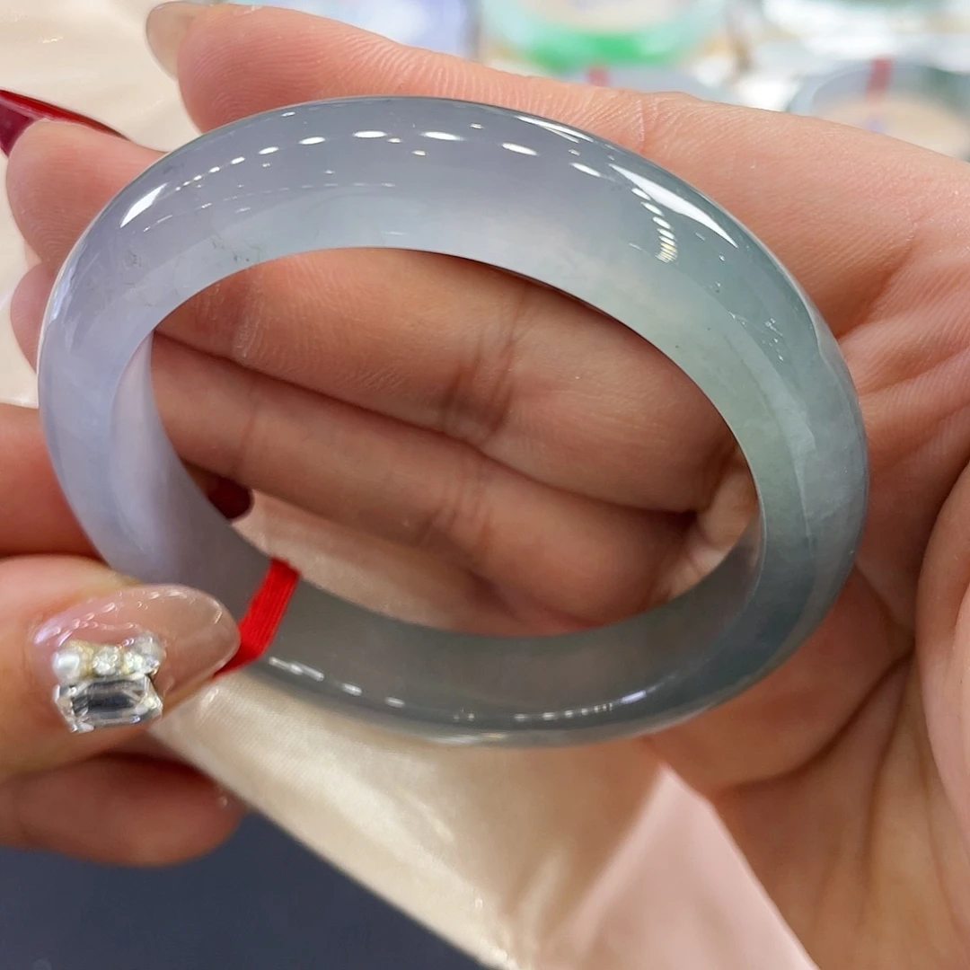 未镶嵌手镯翡翠冷色气场女王53.7圈 17号