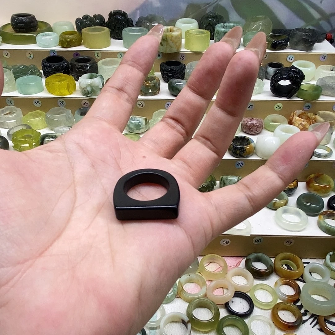 茶***白岫玉未镶嵌天然岫玉戒指