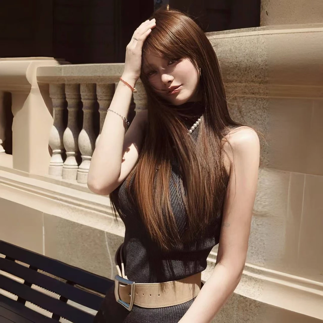 【YULAN Studio】深灰色针织 半高领 无袖上衣 轻熟基础日常 老钱风