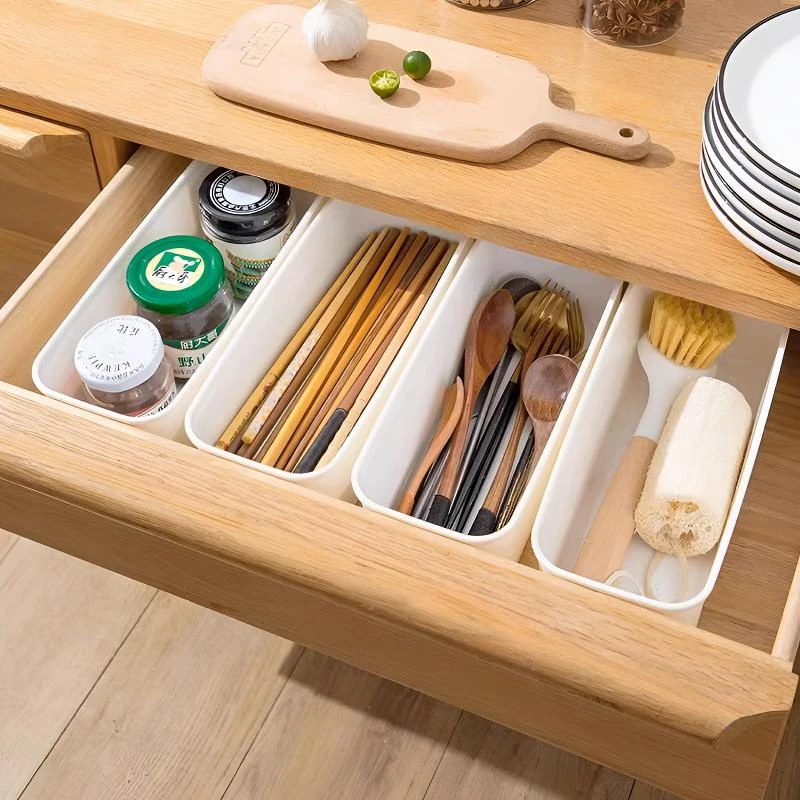 【10个装加厚大号款】多功能收纳盒抽屉长条盒衣柜桌面零食盒收纳盒