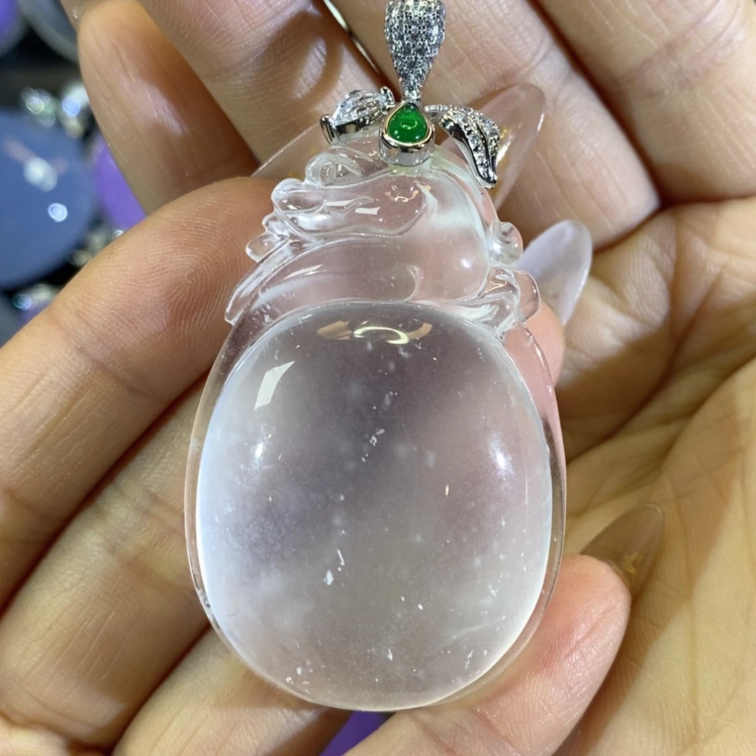 石英质玉银S925镶嵌颈饰