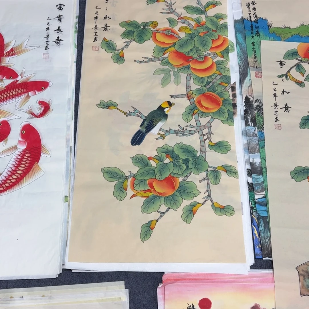 国画100×50工笔手绘画画画