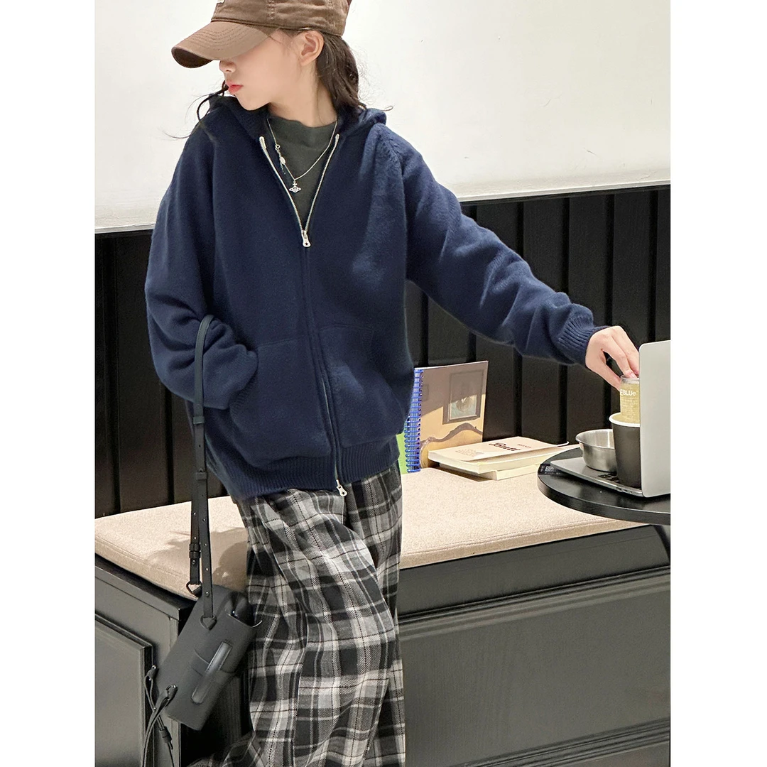 K29804孙小美慵懒女童毛衣外套秋冬装2025新款儿童春秋连帽上衣潮