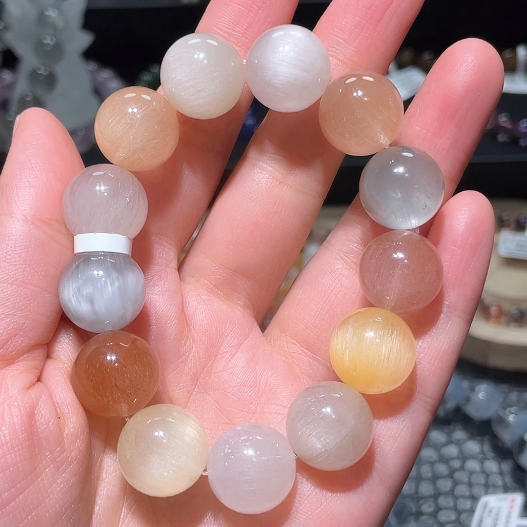 水晶手链未镶嵌i*半兔毛手链，晶体通透