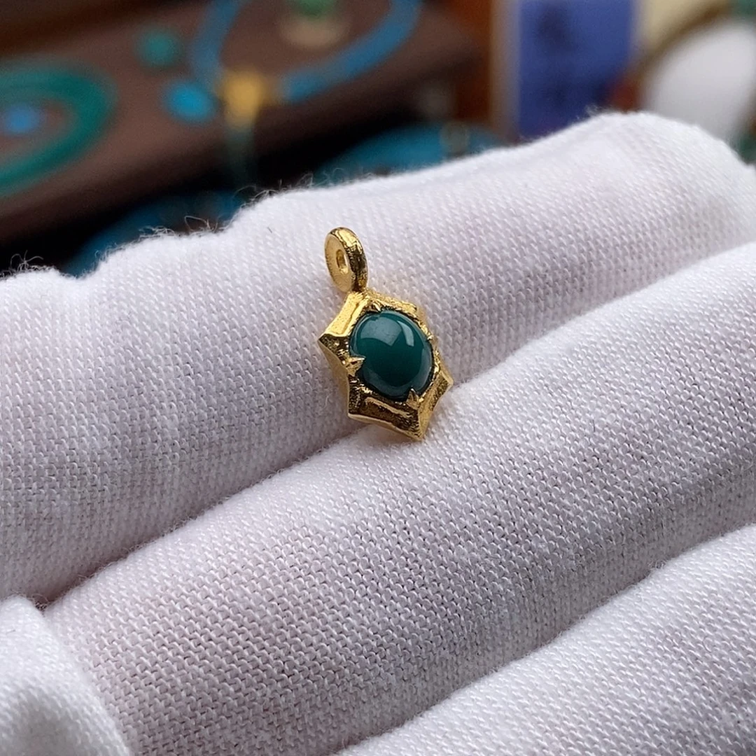 绿松石18K金镶嵌绿松石配饰