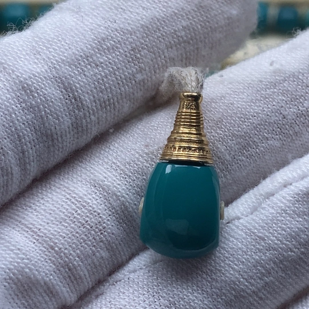 绿松石18K金镶嵌珠宝奇石A987