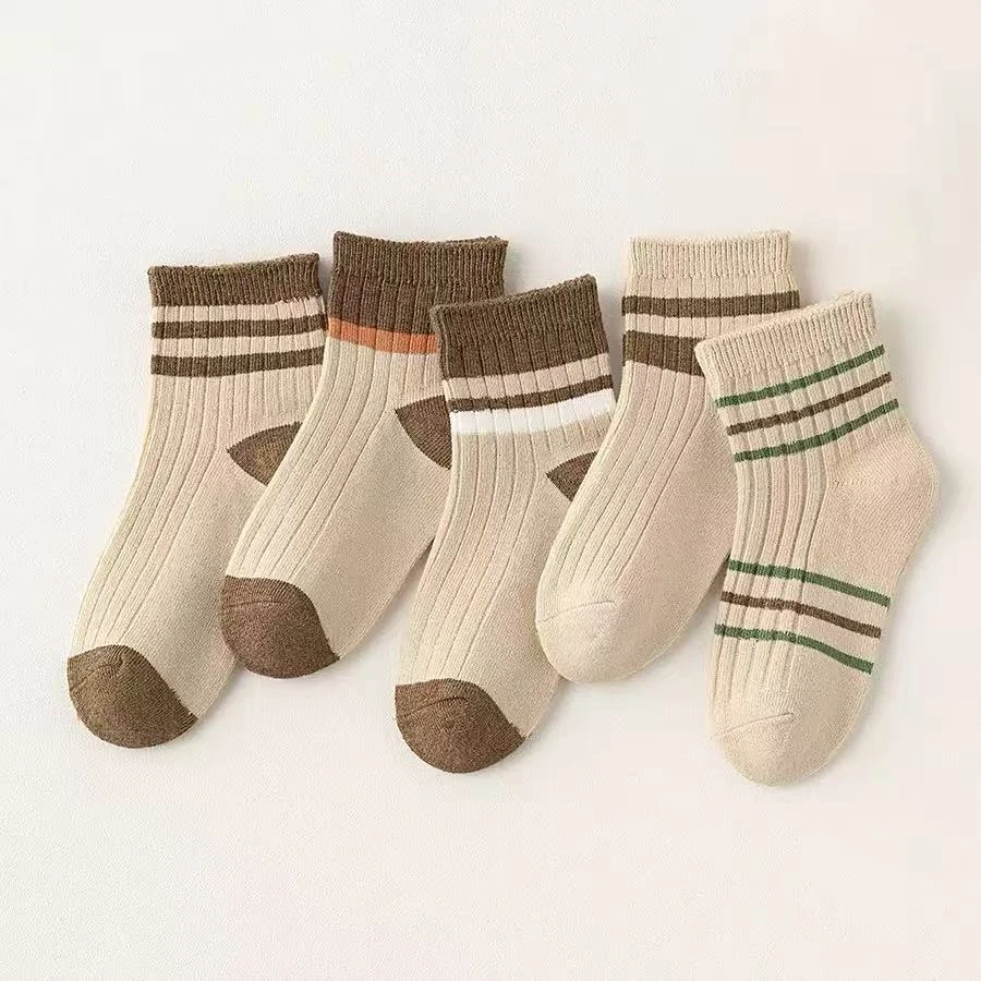袜子女童男童复古棉袜吸汗透气袜子