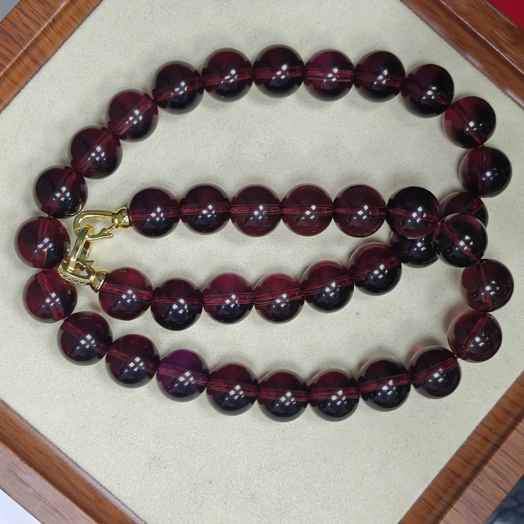 天狼星蕴石紫金琉璃净水DIY正圆项链首饰品