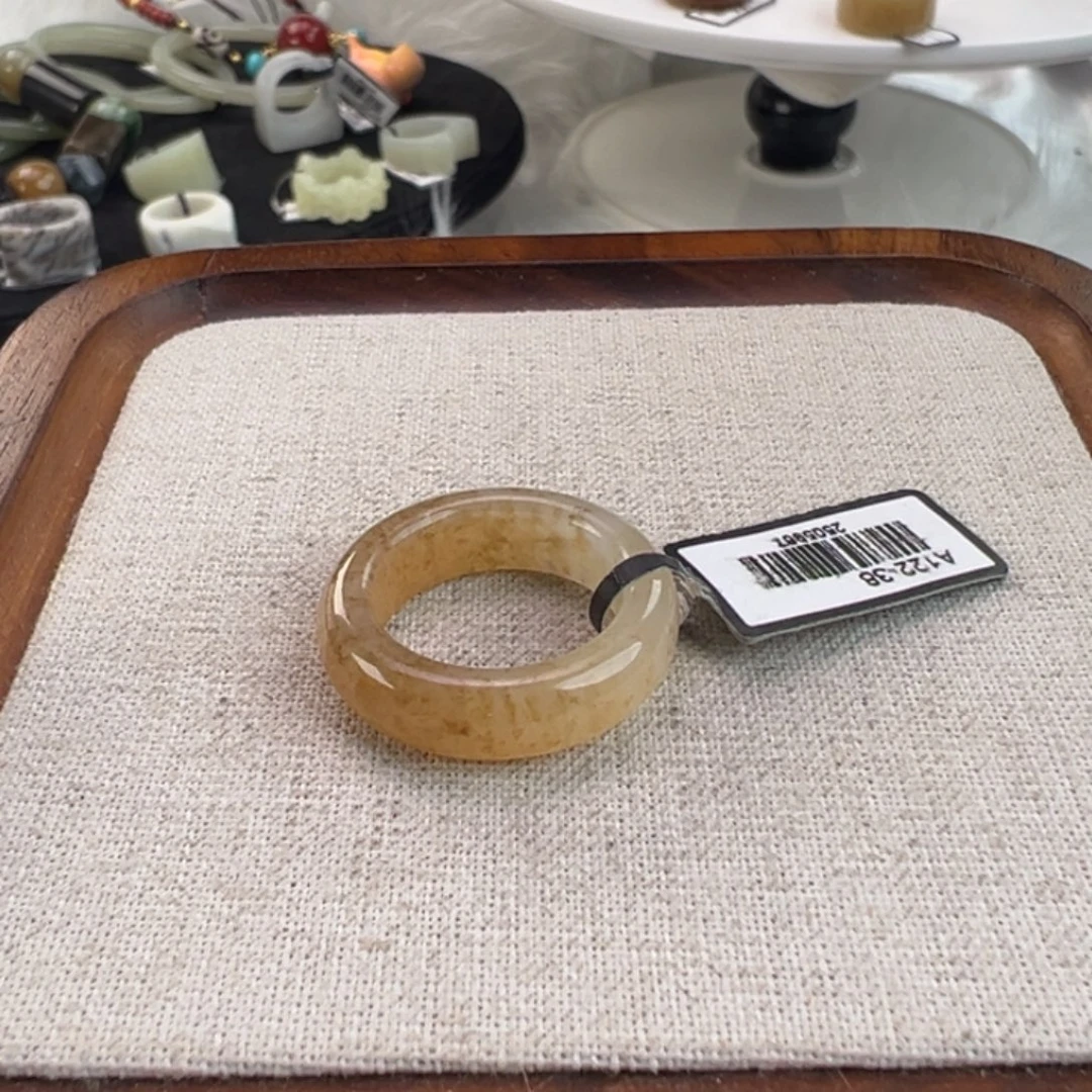 和田玉未镶嵌戒指w72桂花糖泥鳅背18.2不退换