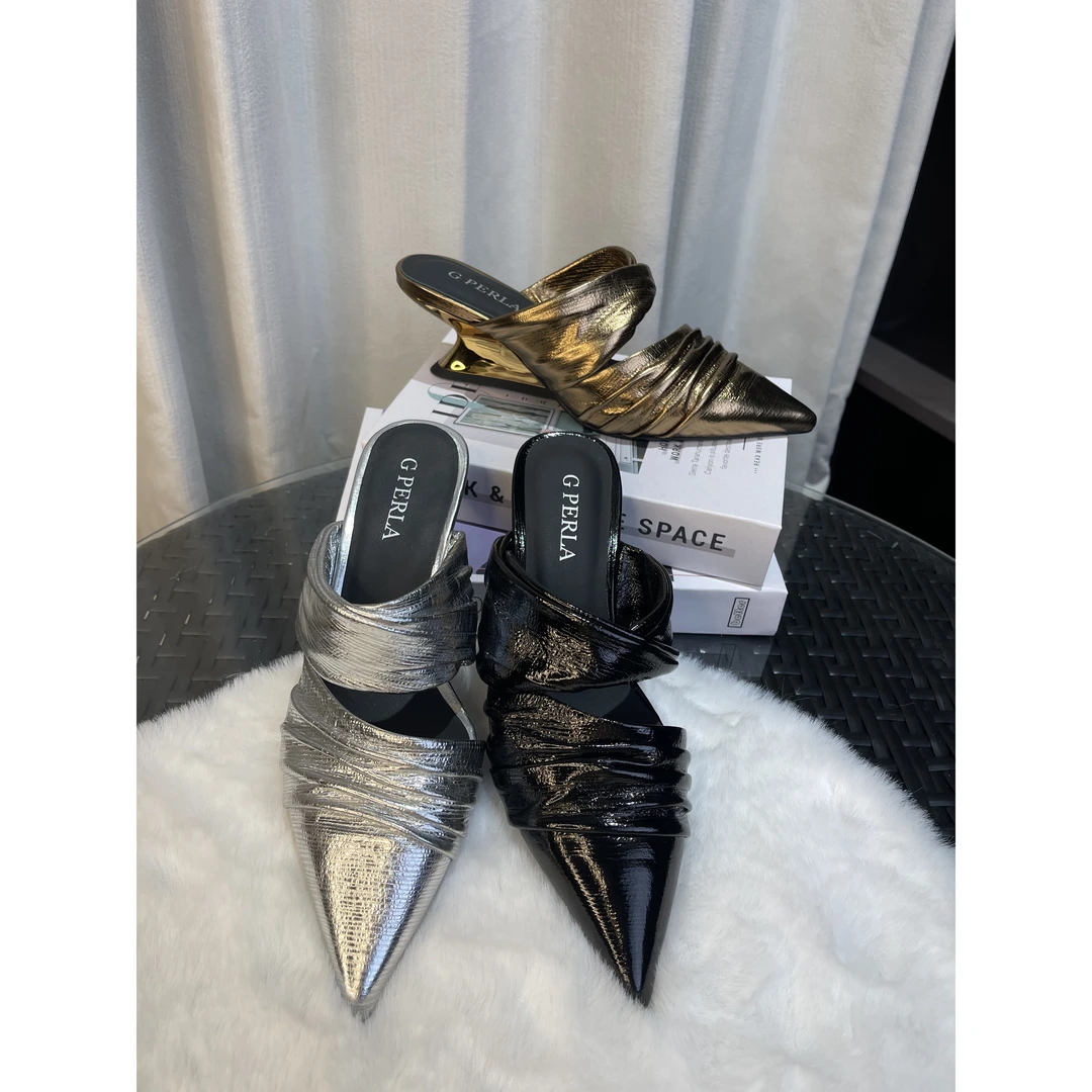 F1611-A9892牛皮5厘米气质浅口女鞋优雅时尚舒适透气百搭凉鞋