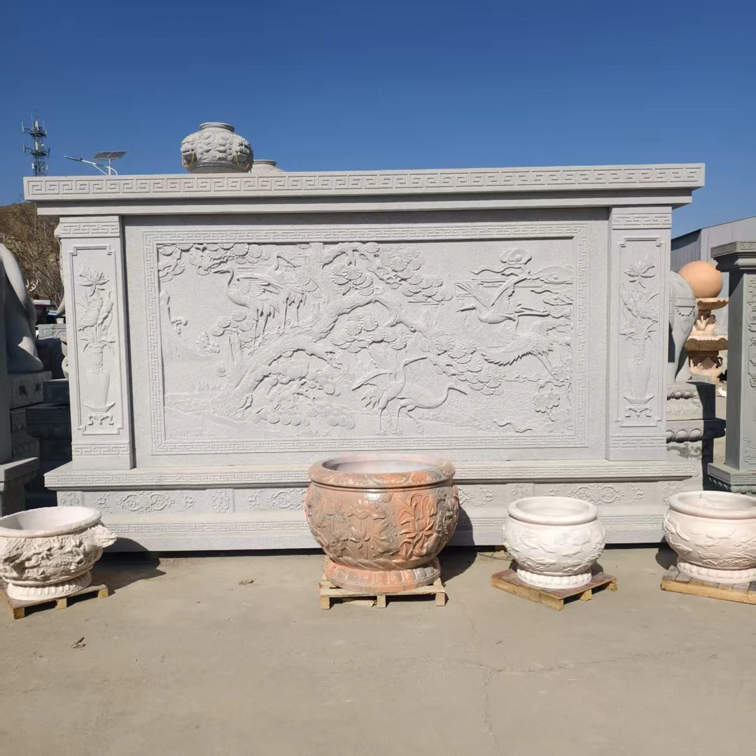 定制石雕影壁墙天然大理石花岗石照壁青石 汉白玉 照壁