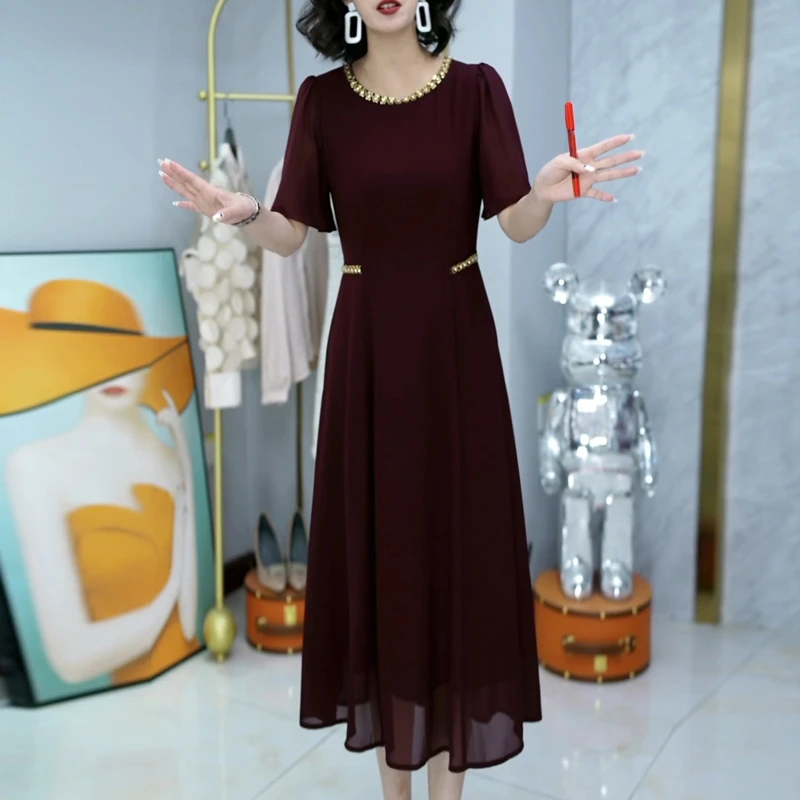 妈妈结婚裙子喜婆婆婚宴装礼服爆款高端连衣裙女夏2025流行高级感