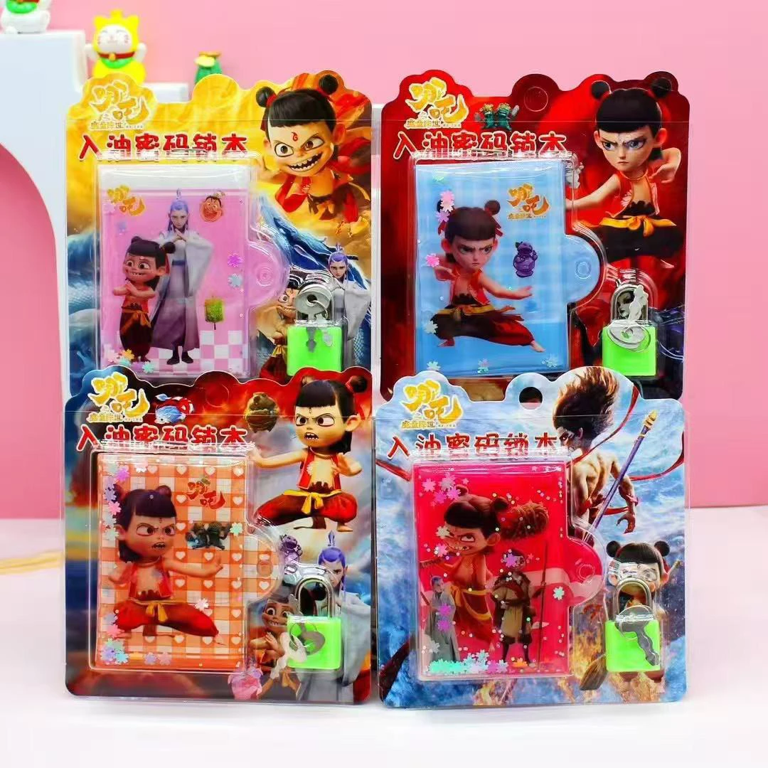 新款动漫入油密码锁流沙本减压迷你分享本儿童迷你贴纸本