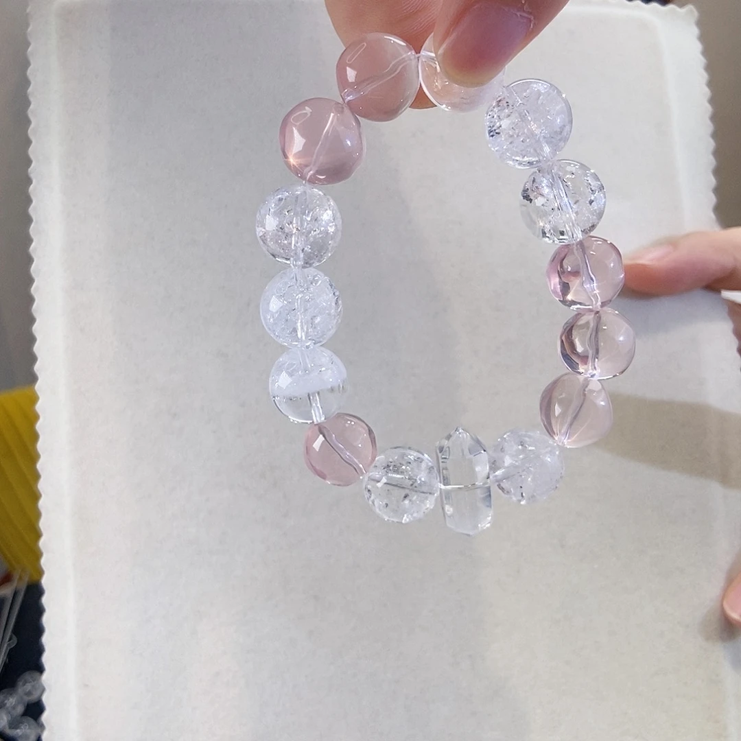 未镶嵌手串水晶粉水晶原创设计手串