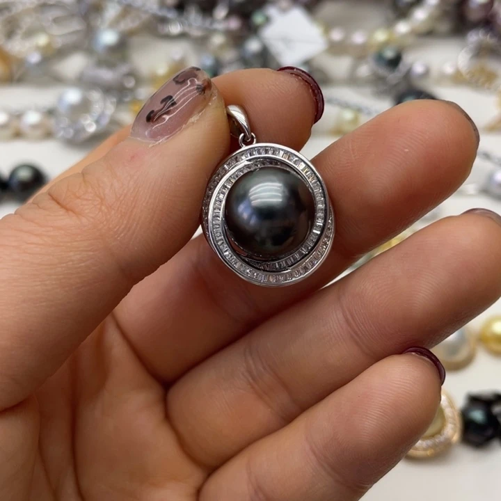 海水珍珠吊坠(不含链)银S925镶嵌