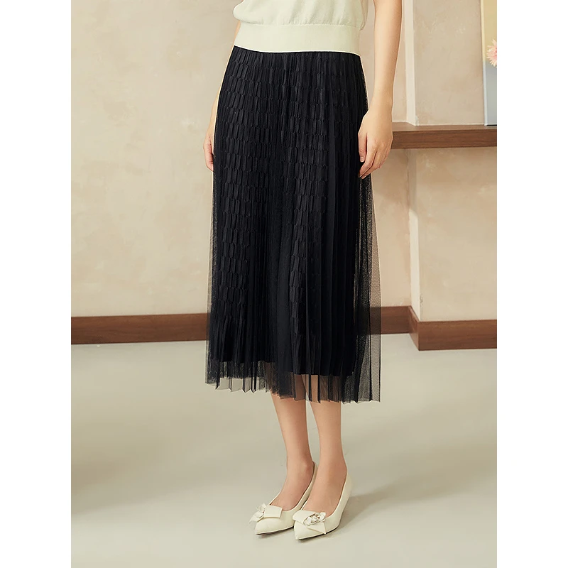 YINER/音儿新款显瘦休闲时尚百搭气质不规则纯色半身裙8C65250086