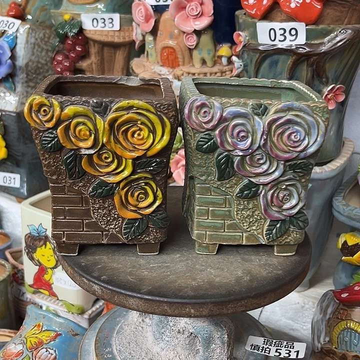 紫砂花盆粗陶材质多肉花盆