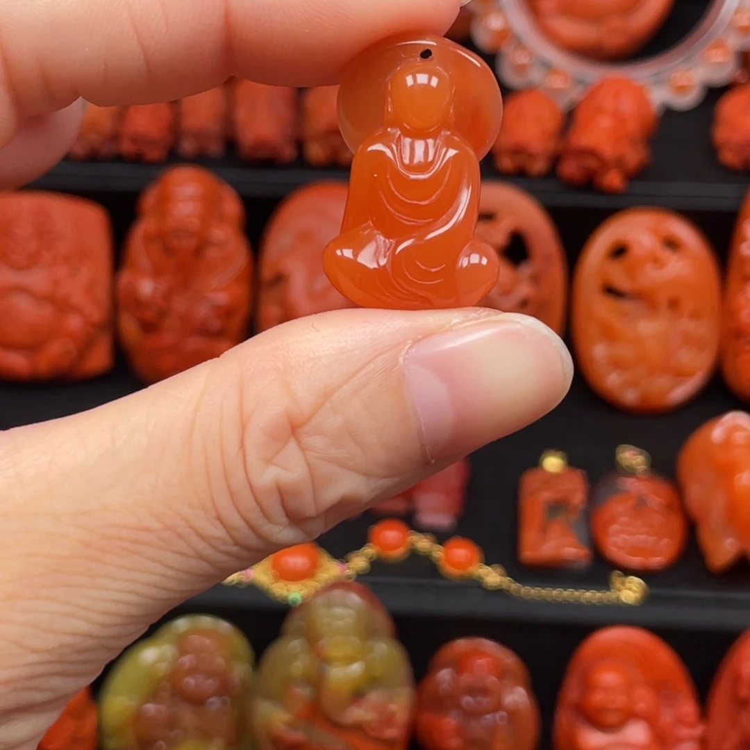 南红玛瑙未镶嵌保山冰红无相佛