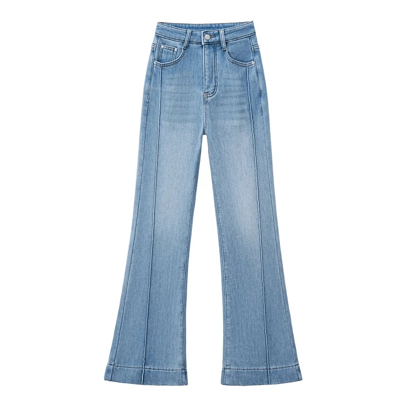 2025年新款牛仔喇叭裤女士春夏季宽松新款微喇设计款显瘦休闲1370